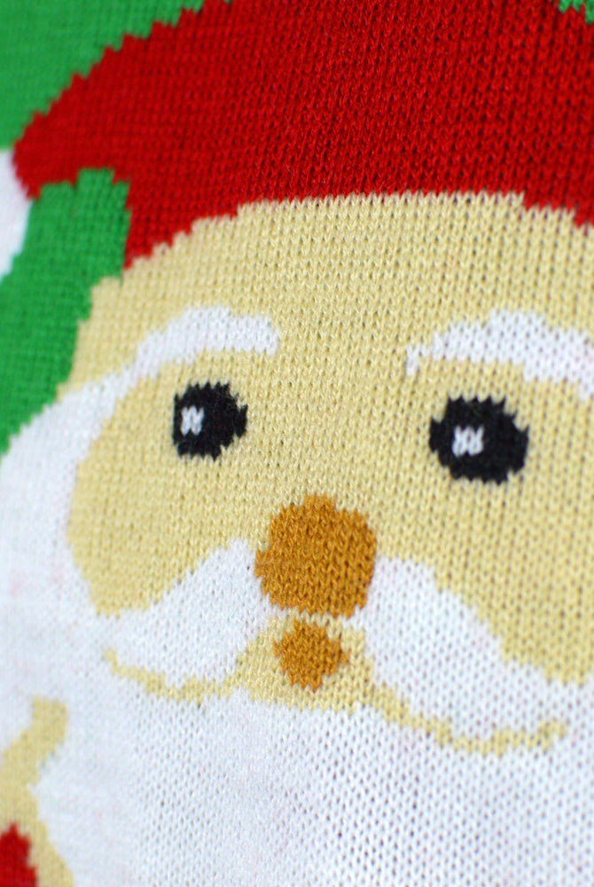 Maglione Natalizio Donna Rosso Babbo Natale Renna che Salutano