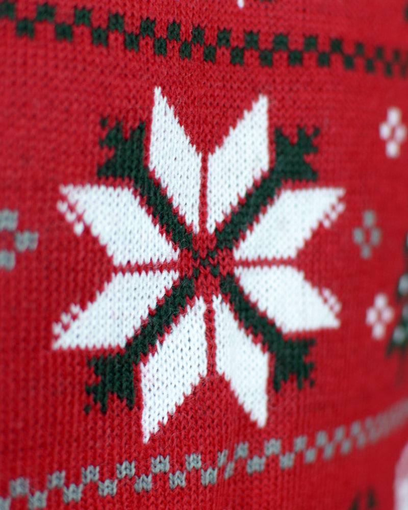 Maglione Natalizio Rosso da Donna Alberi e Stelle Polari Renne