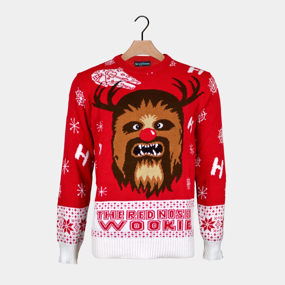 Maglione Natalizio Rosso Donna Star Wars Wookiee