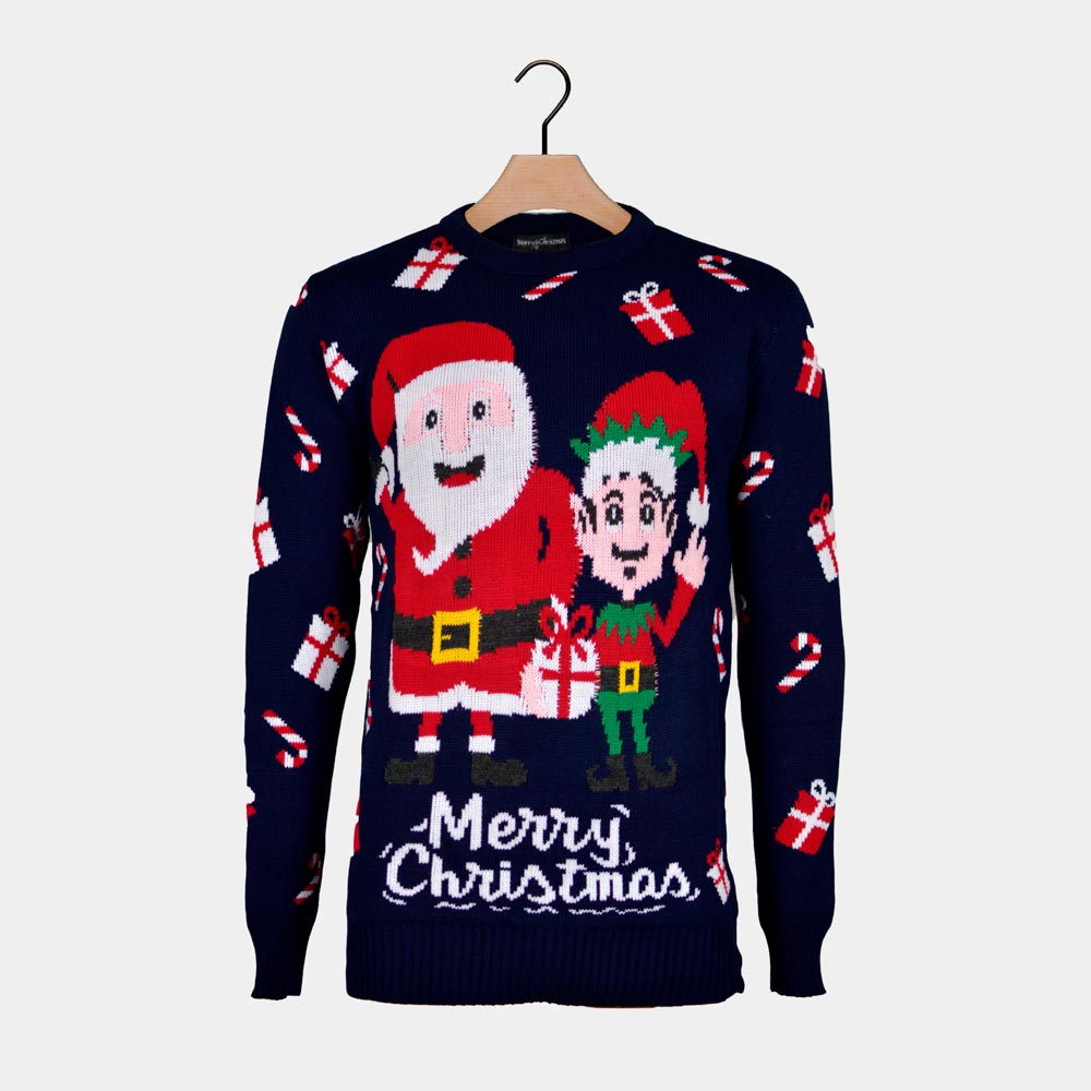 Maglione Natalizio Babbo Natale ed Elfo