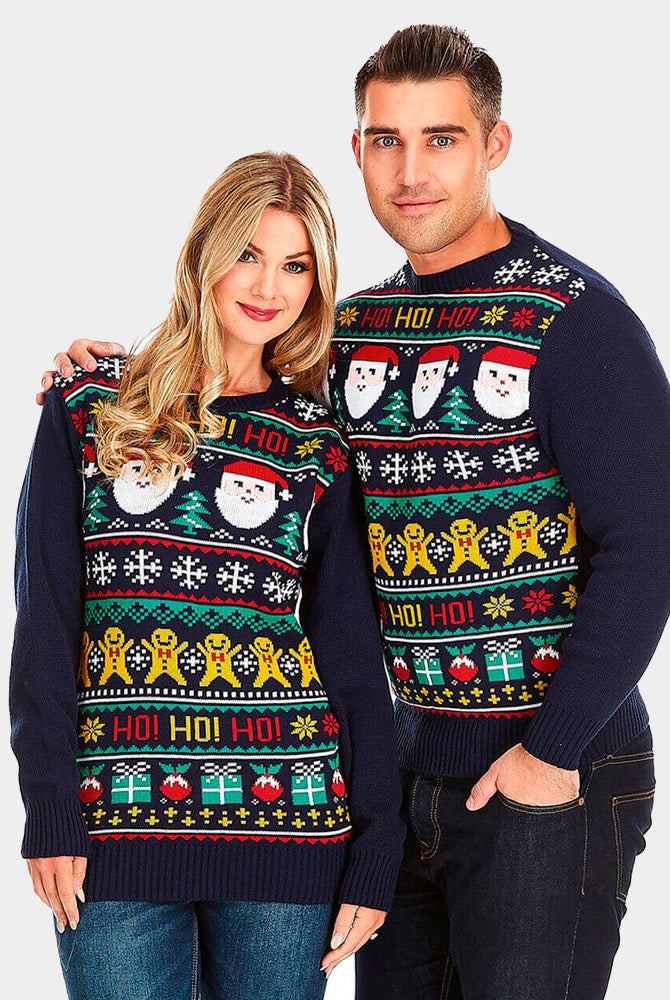 Maglione Natalizio Donna e Uomo Babbo Natale Ho Ho Ho!