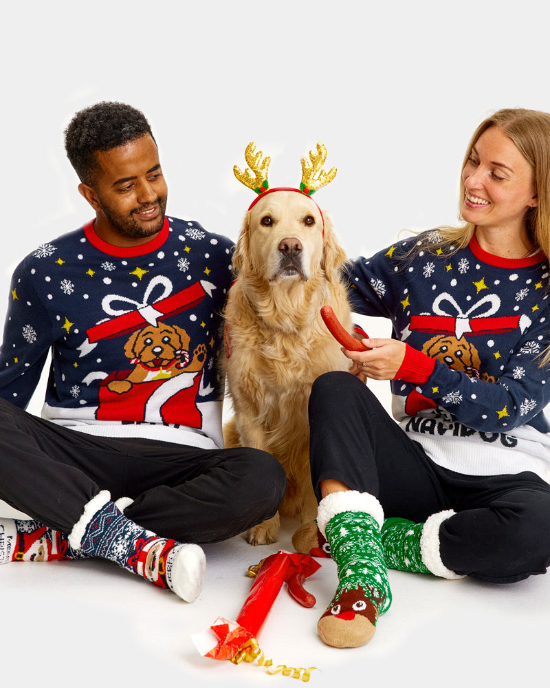Maglione Natalizio da Donna Uomo Feliz Navidog