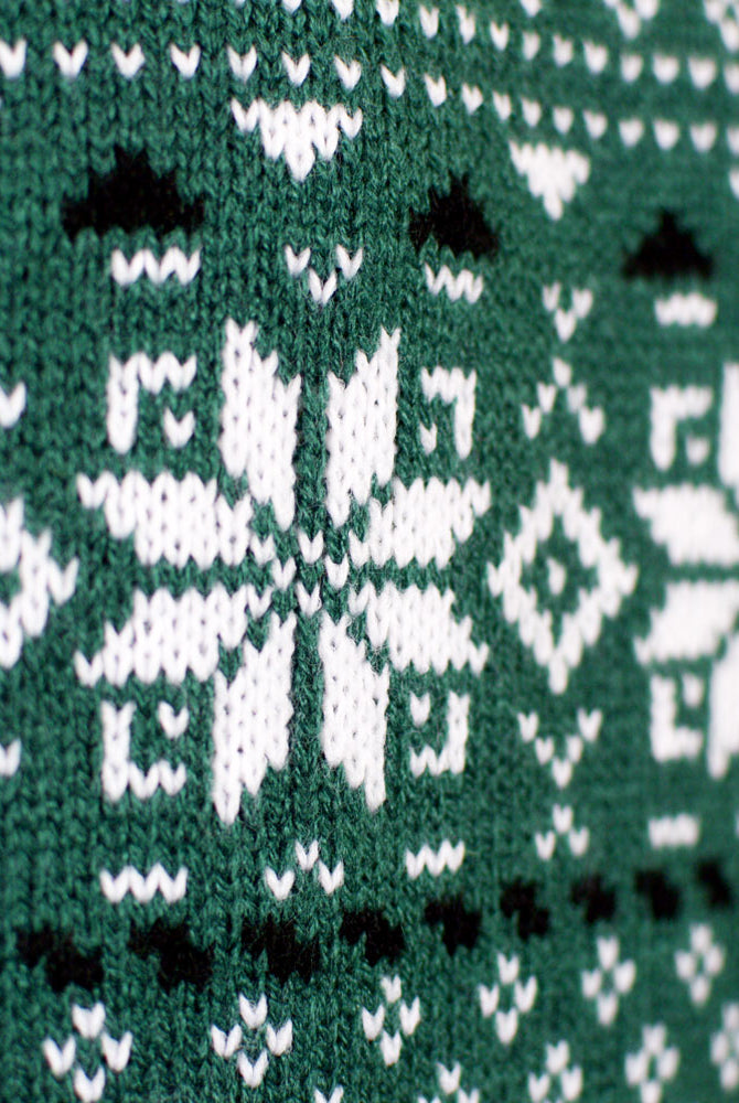 Maglione Natalizio Classico Uomo Verde e Bianco Elegante