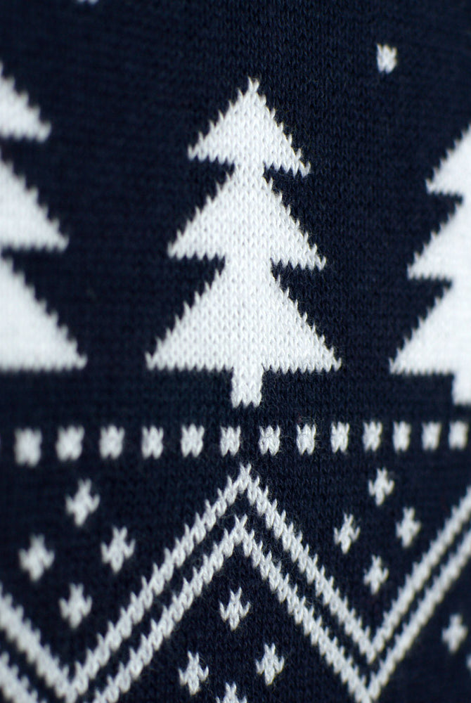 Maglione Natalizio Famiglia Alberi Pupazzi di Neve e Babbo Natale