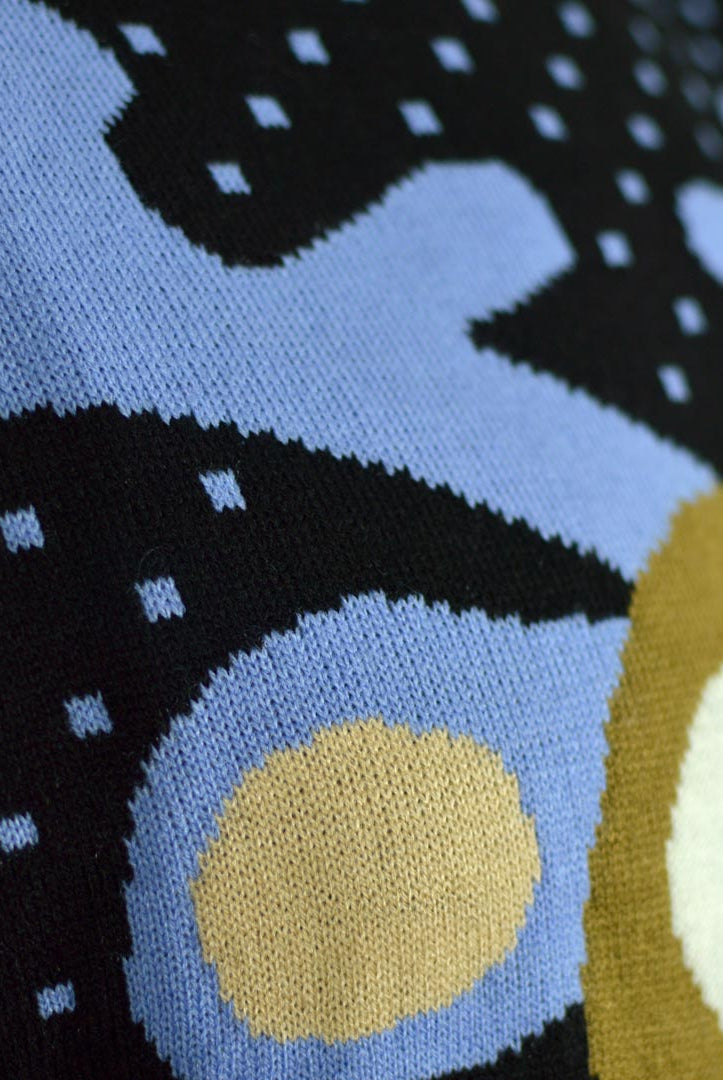 Maglione Natalizio per la Famiglia Blu Naso Rosso in 3D Renna Rudolph