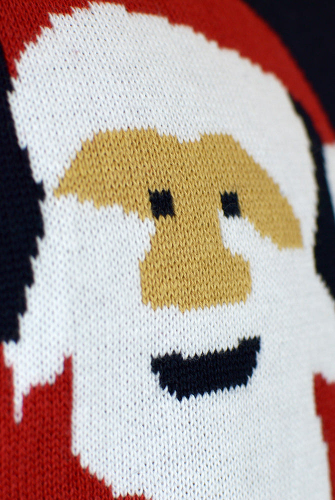 Maglione Natalizio per la Famiglia Cotone Biologico Babbo Blu Natale Renna Rudolp