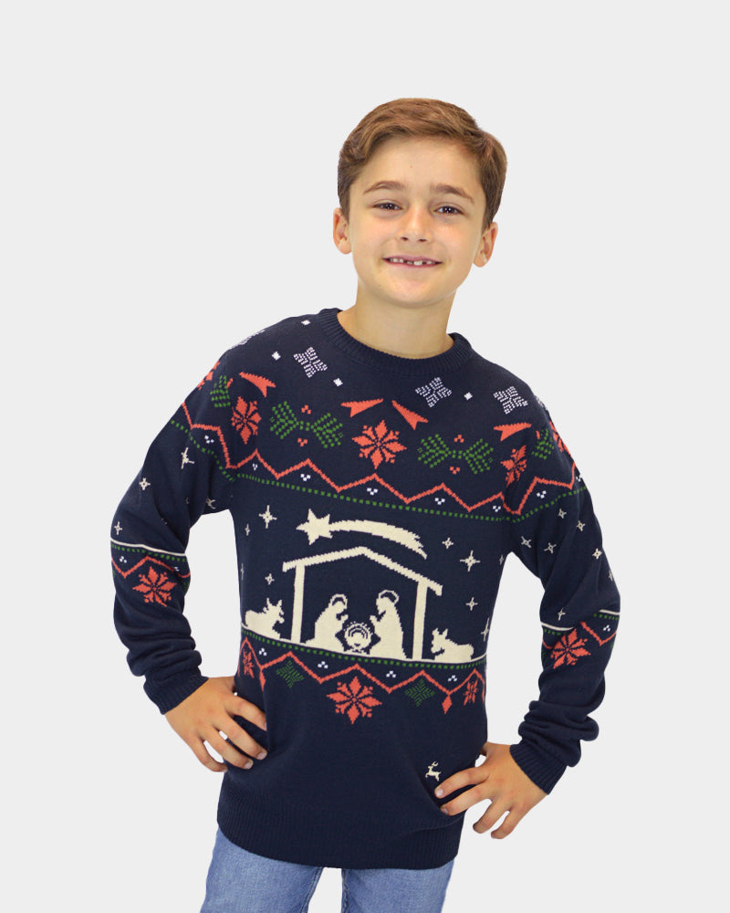 Maglione Natalizio per Famiglia Nativity Bambini