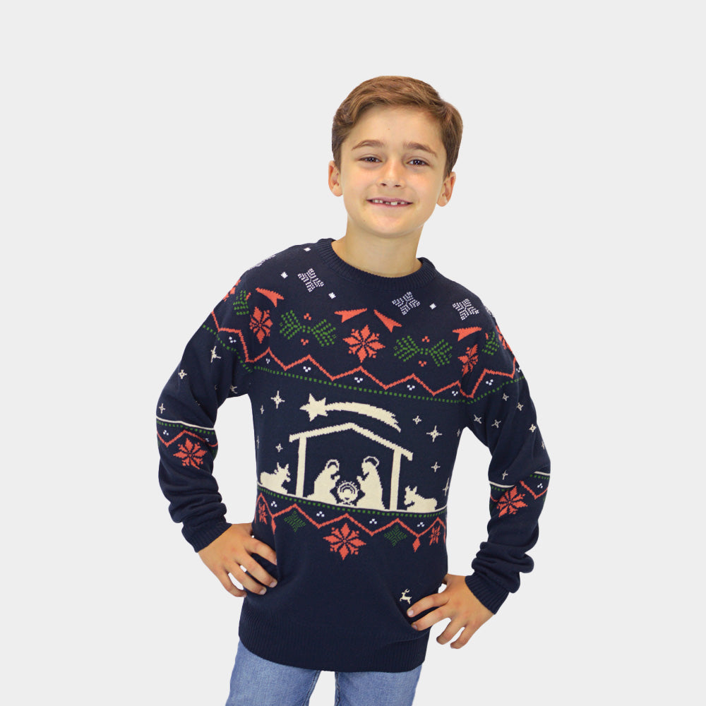 Maglione Natalizio per Famiglia Nativity Bambini