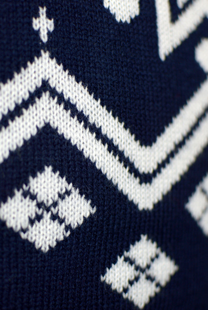 Maglione Natalizio Famiglia Nordic Renne e Stelle Blu