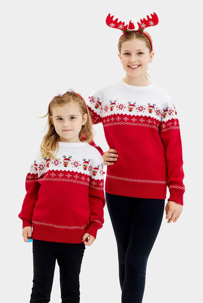 Maglione Natalizio per Famiglia con Renna adorabile bambini