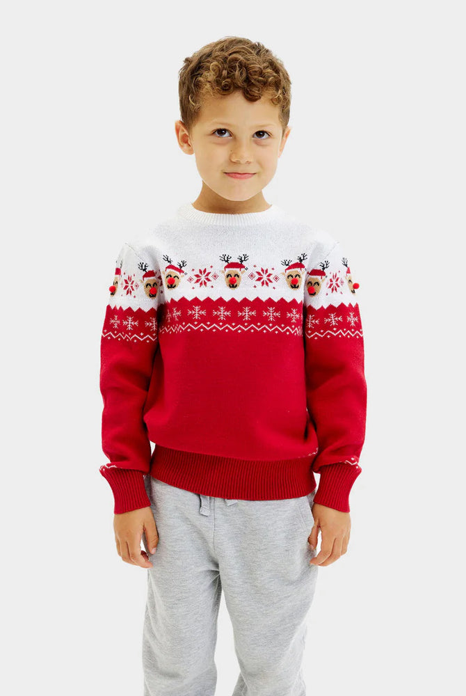 Maglione Natalizio per Famiglia bambini Renna adorabile