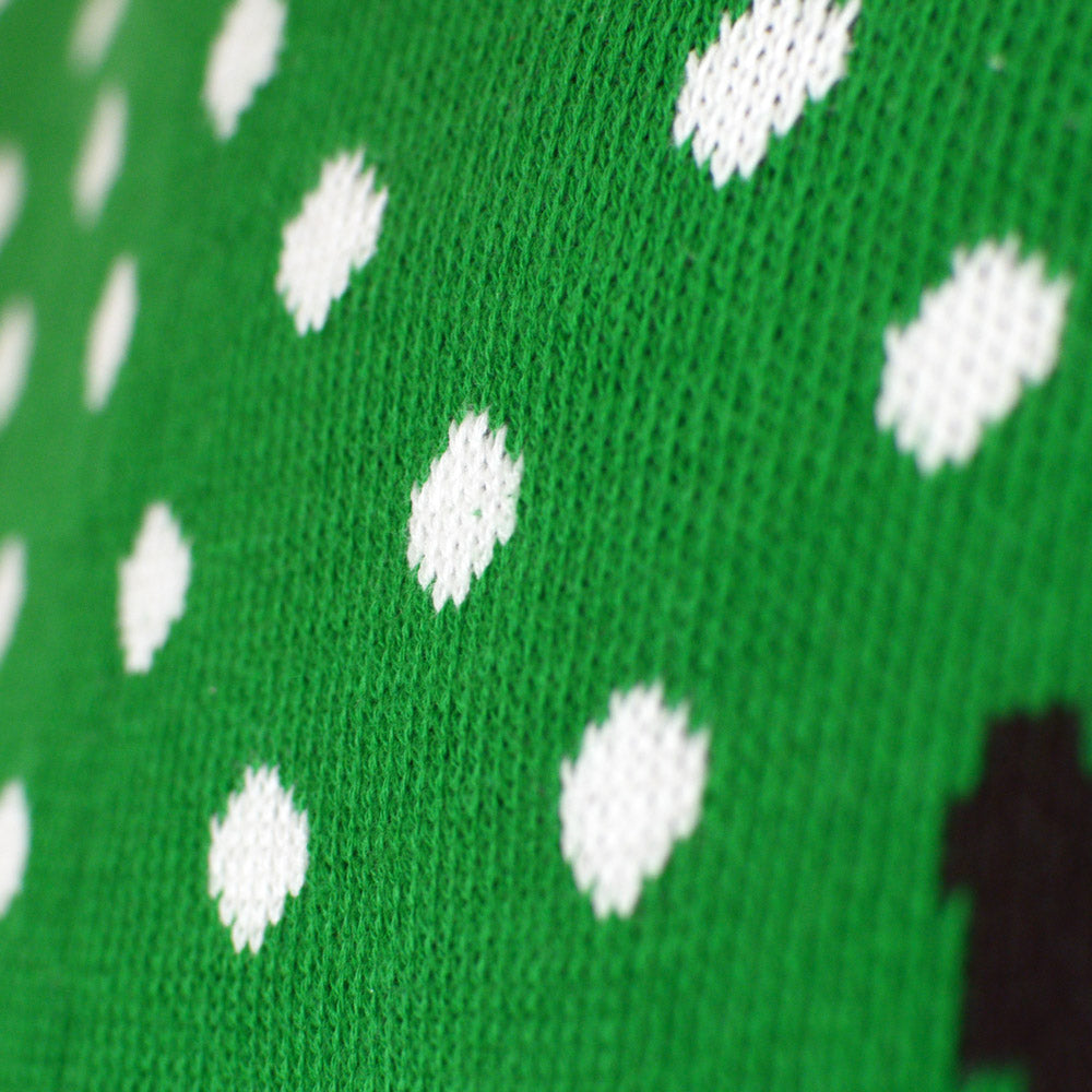 Maglione Natalizio per la Famiglia Verde Renna con Cappello in 3D