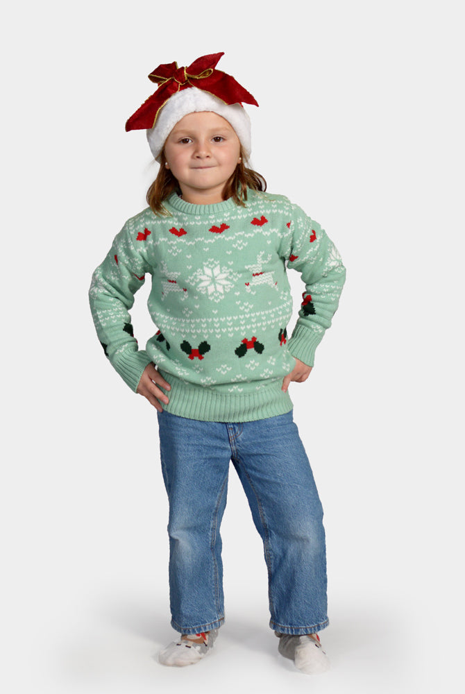 Maglione Natalizio per la Famiglia Verde Sweet Christmas bambini