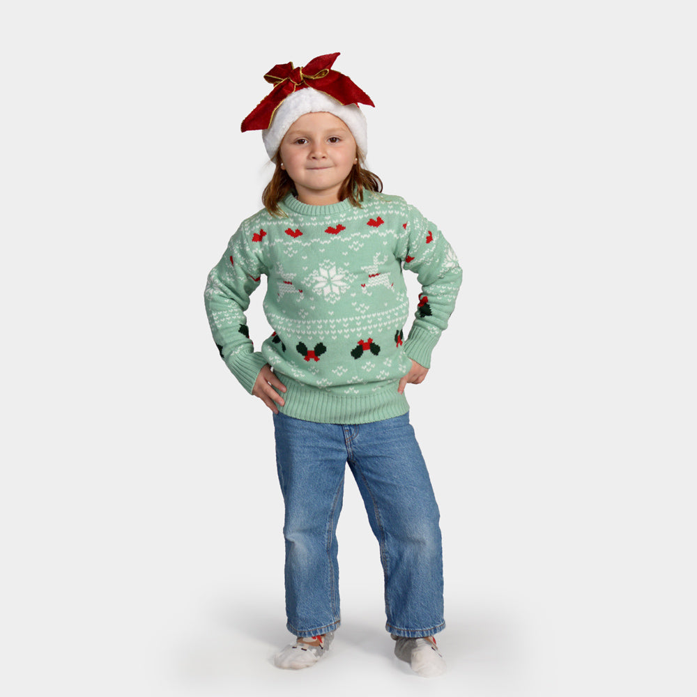 Maglione Natalizio per la Famiglia Verde Sweet Christmas bambini