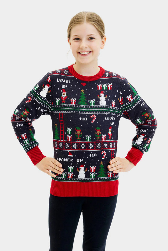 Maglione Natalizio per la Famiglia Vintage Gaming Bambini