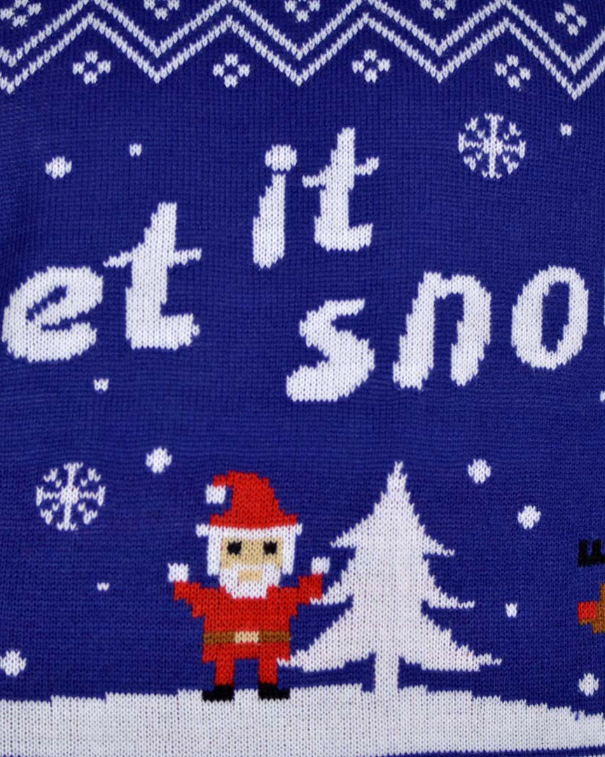 Maglione Natalizio Let it Snow Blu