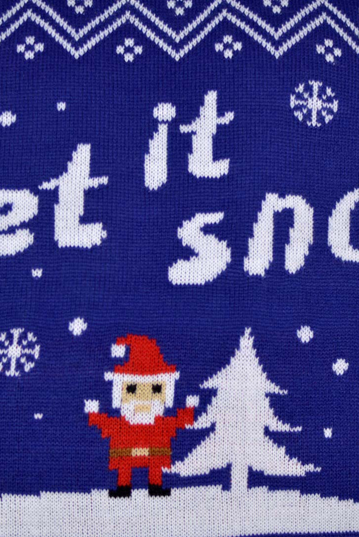 Maglione Natalizio Let it Snow Blu