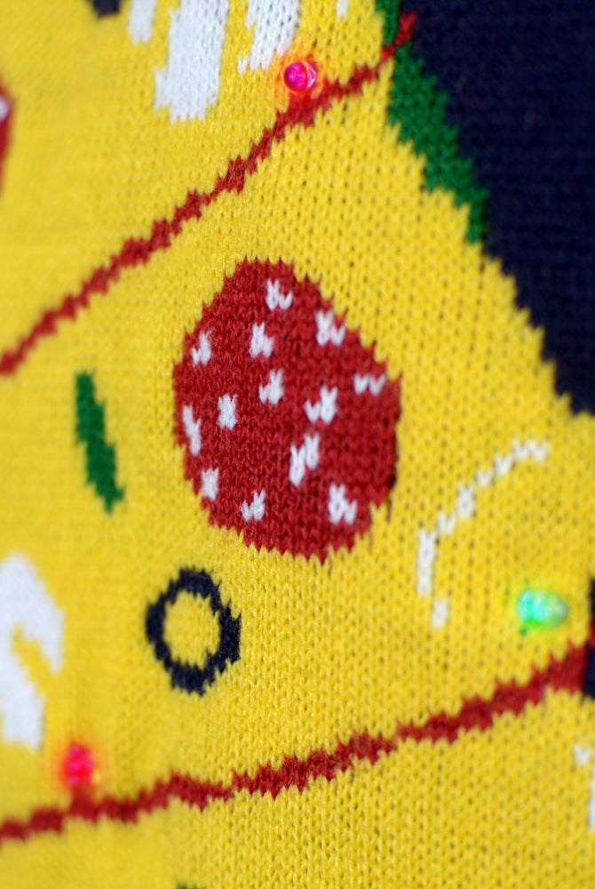 Maglione Natalizio Cibo Nataliziodi Coppia con Luci LED