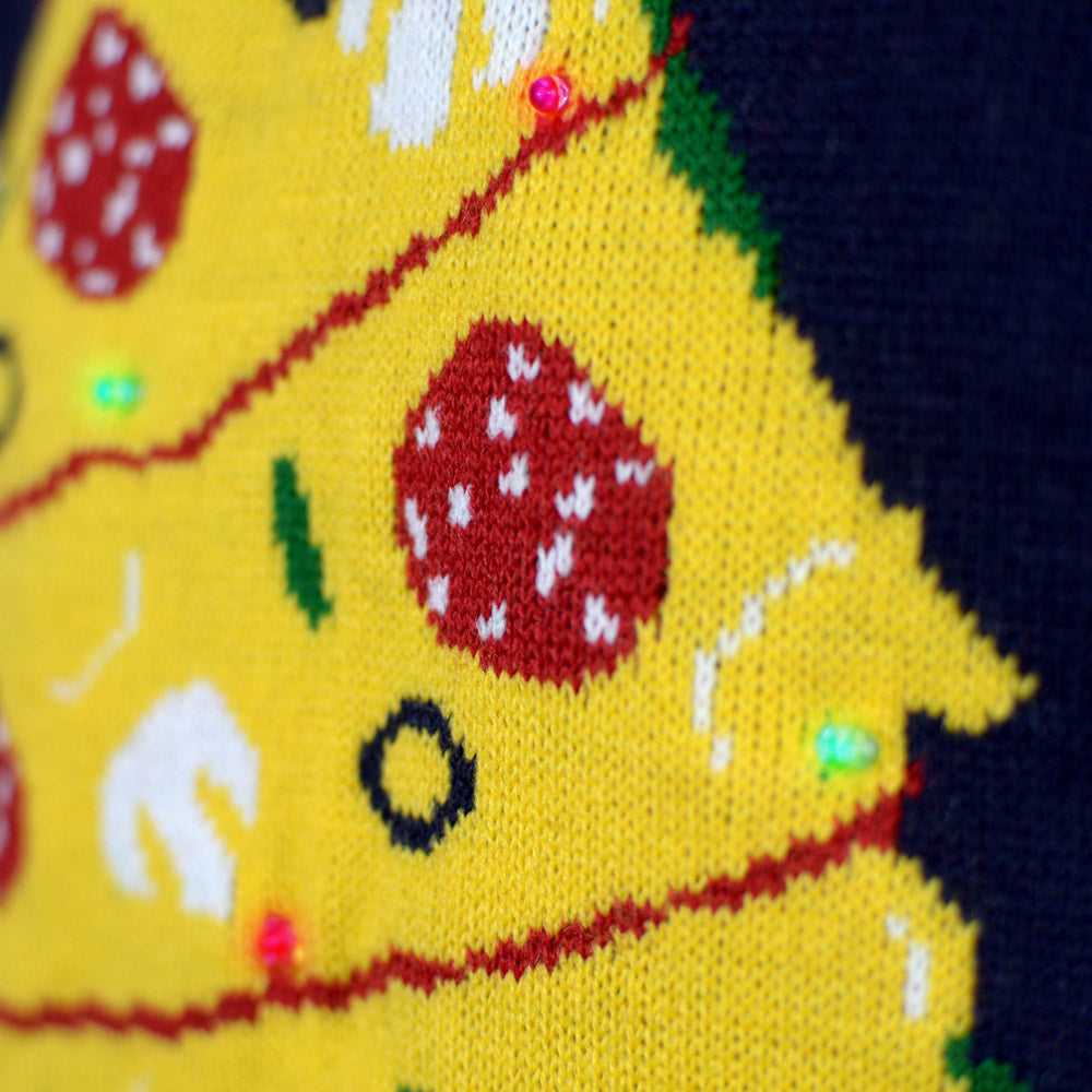 Maglione Natalizio Cibo Nataliziodi Coppia con Luci LED