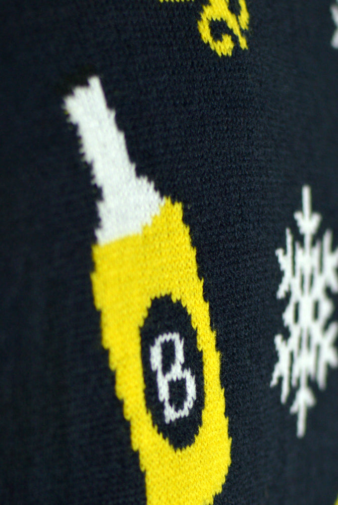 Maglione Natalizio con Luci LED Babbo Natale con Birra Coppia