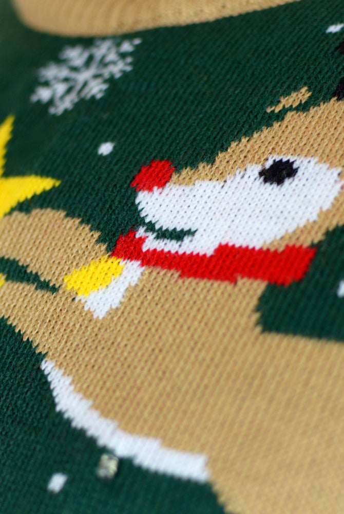 Maglione Natalizio con Luci LED Babbo Natale in Confusione Bambini