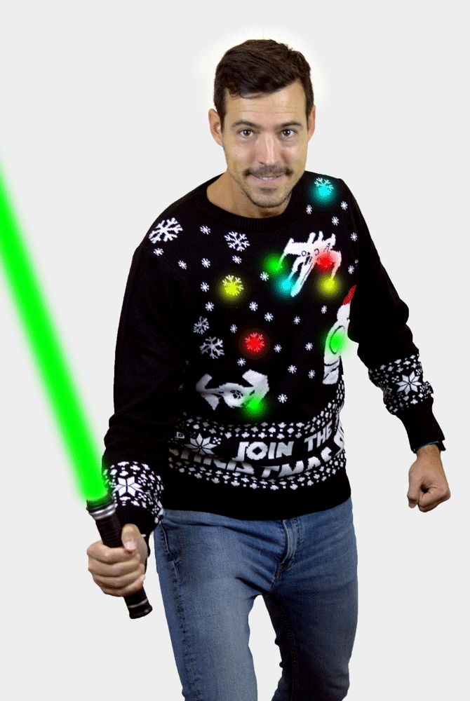 Maglione Natalizio Uomo Luci LED Join the Christmas Side