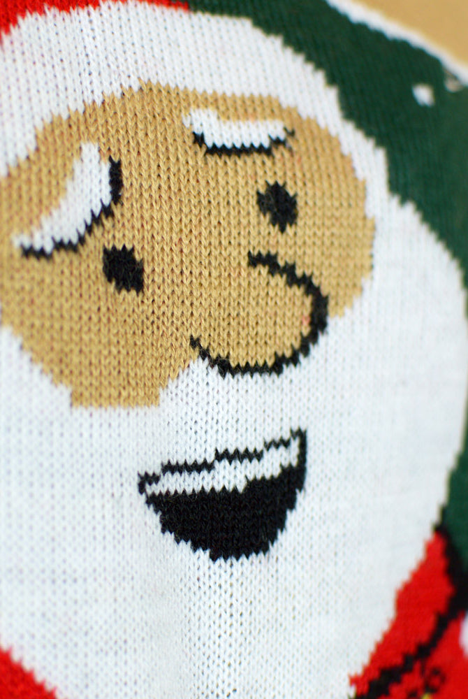 Maglione Natalizio con Luci LED da Uomo Babbo Natale in Confusione