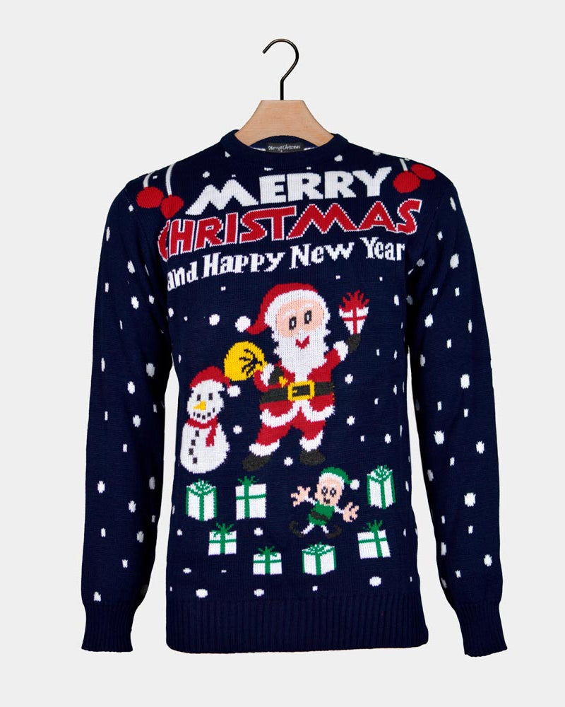 Maglione Natalizio Merry Christmas New Happy Year