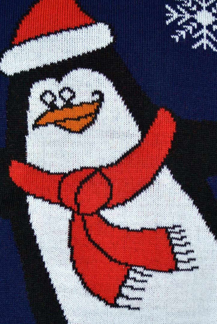 Maglione Natalizio Navy con Pinguino Blu