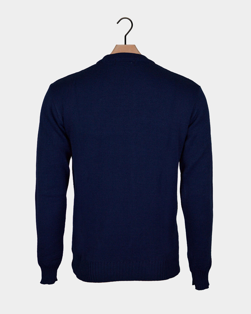 Maglione Natalizio Navy con Pupazzo di Neve Blu