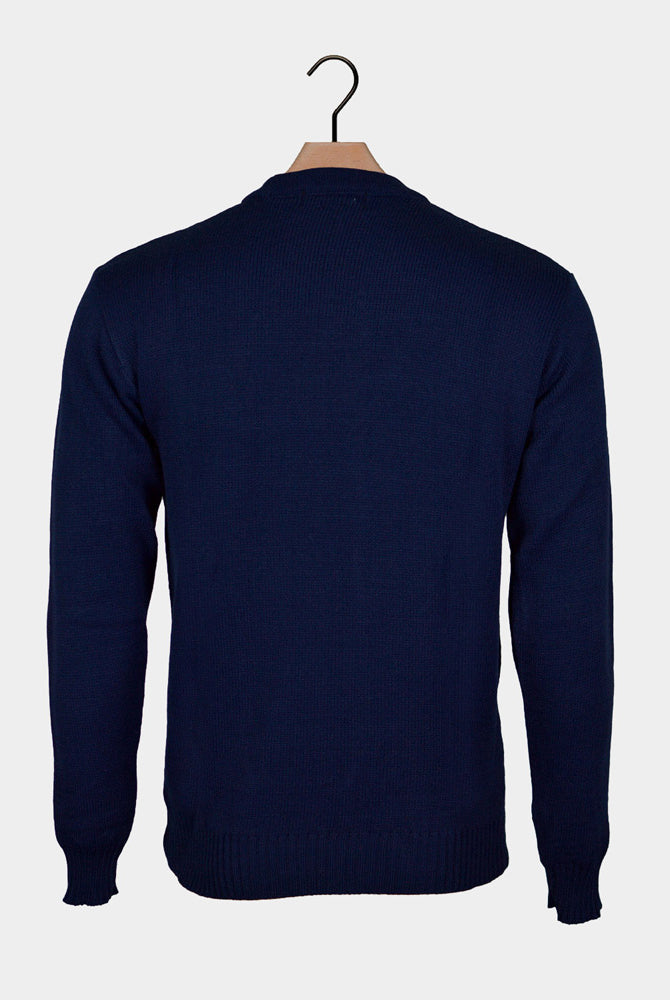 Maglione Natalizio Navy con Pupazzo di Neve Blu