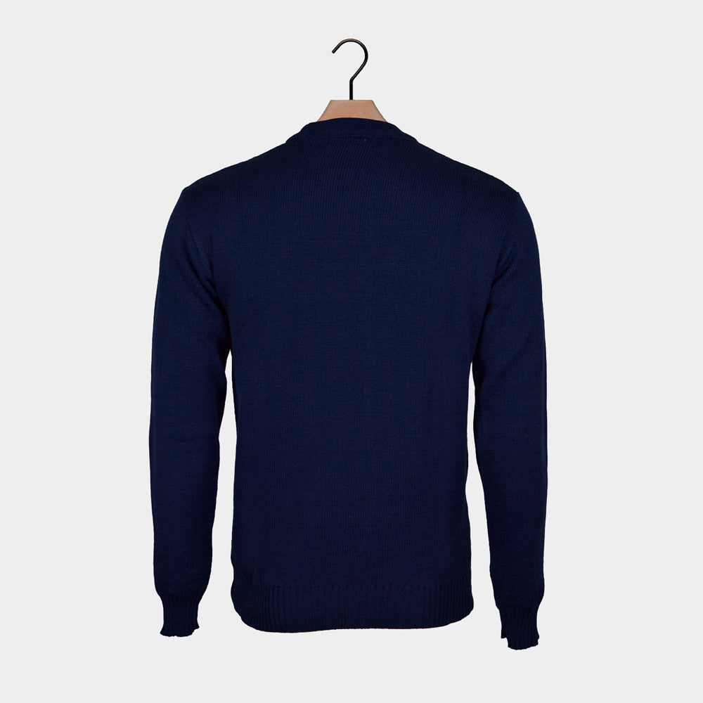Maglione Natalizio Navy con Pupazzo di Neve Blu