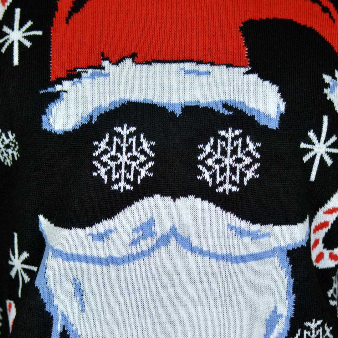 Maglione Natalizio Nero Babbo Natale