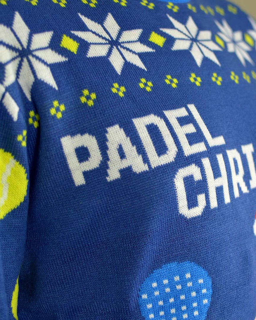Maglione Natalizio Blu Padel Christmas