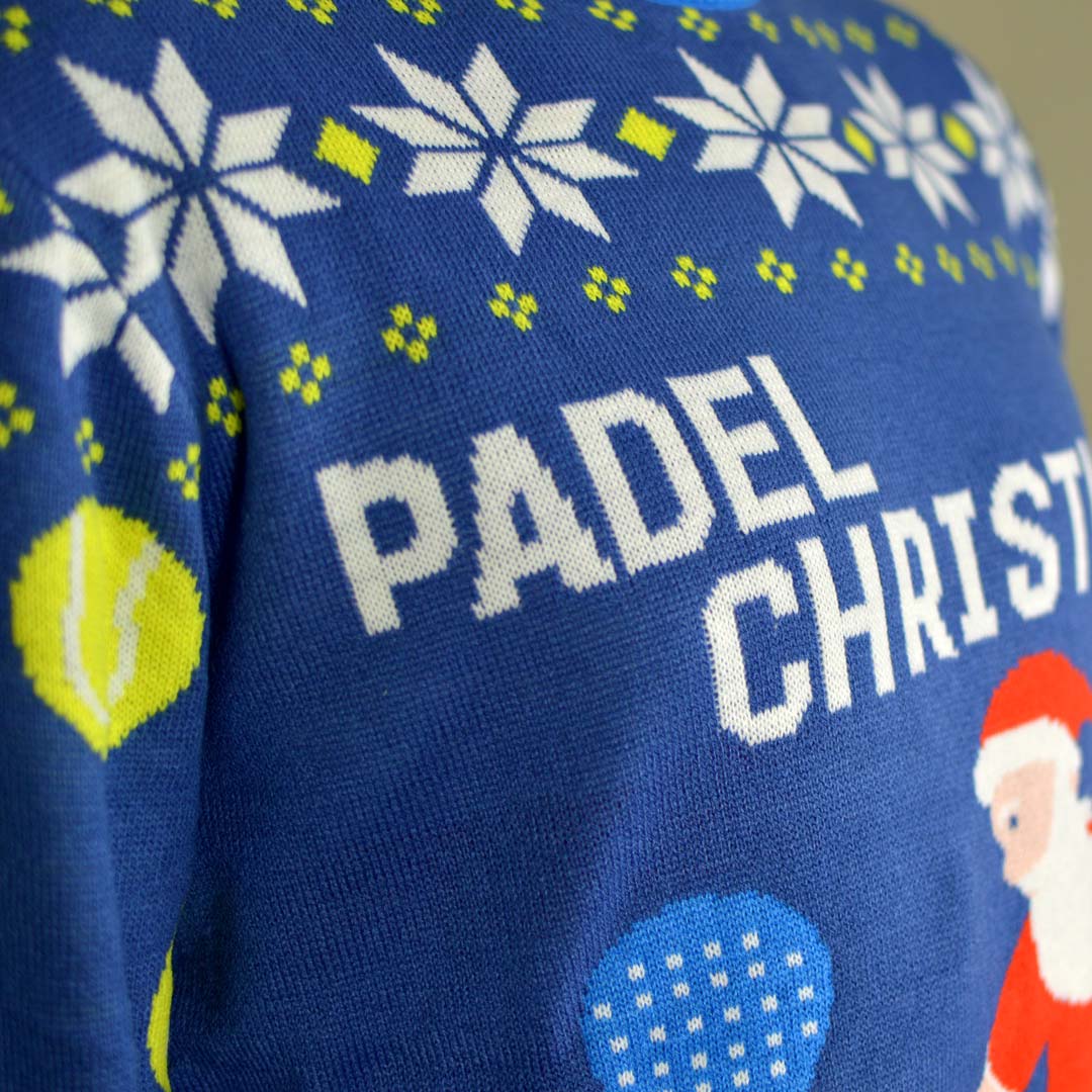 Maglione Natalizio Blu Padel Christmas