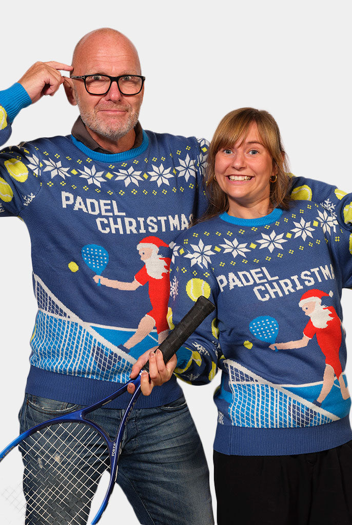 Maglione Natalizio Padel Christmas Blu Donna Uomo