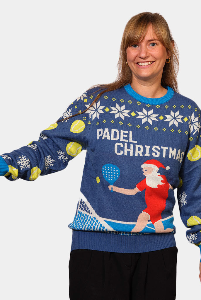 Maglione Natalizio Padel Christmas Blu Donna
