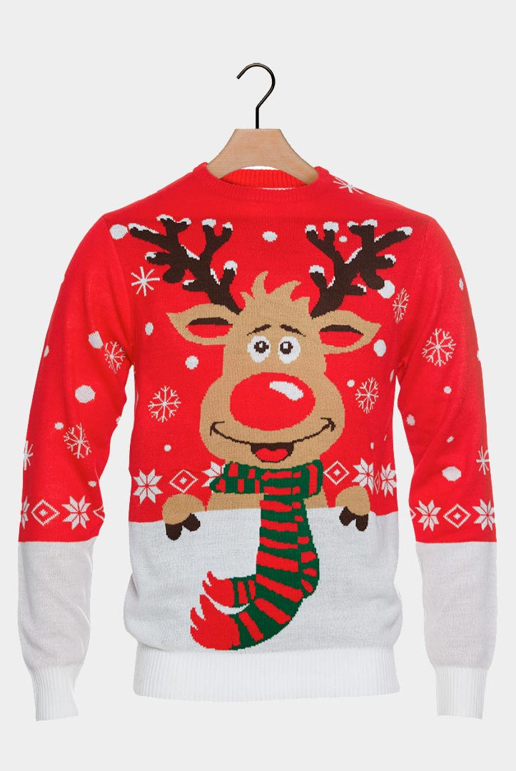 Maglione Natalizio Bambini Renna con Sciarpa