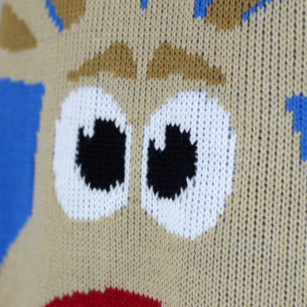 Maglione Natalizio Donna Azzurro con Renna e Neve