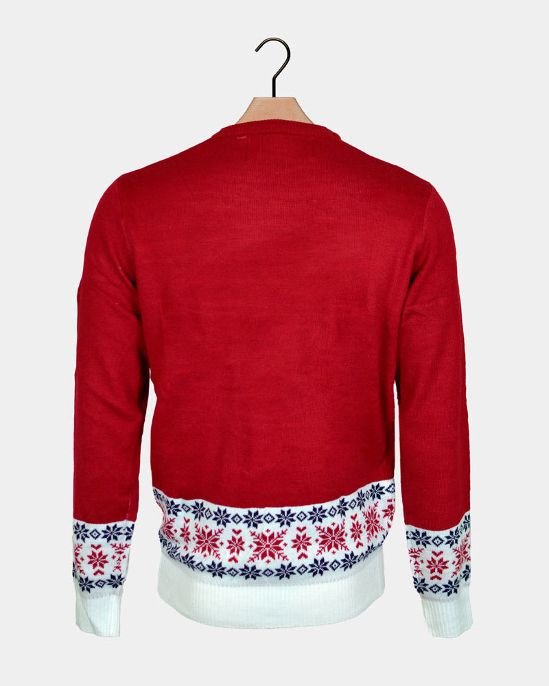 Babbo Natale e Renna Rudolph Sorridentes Maglione Natalizio