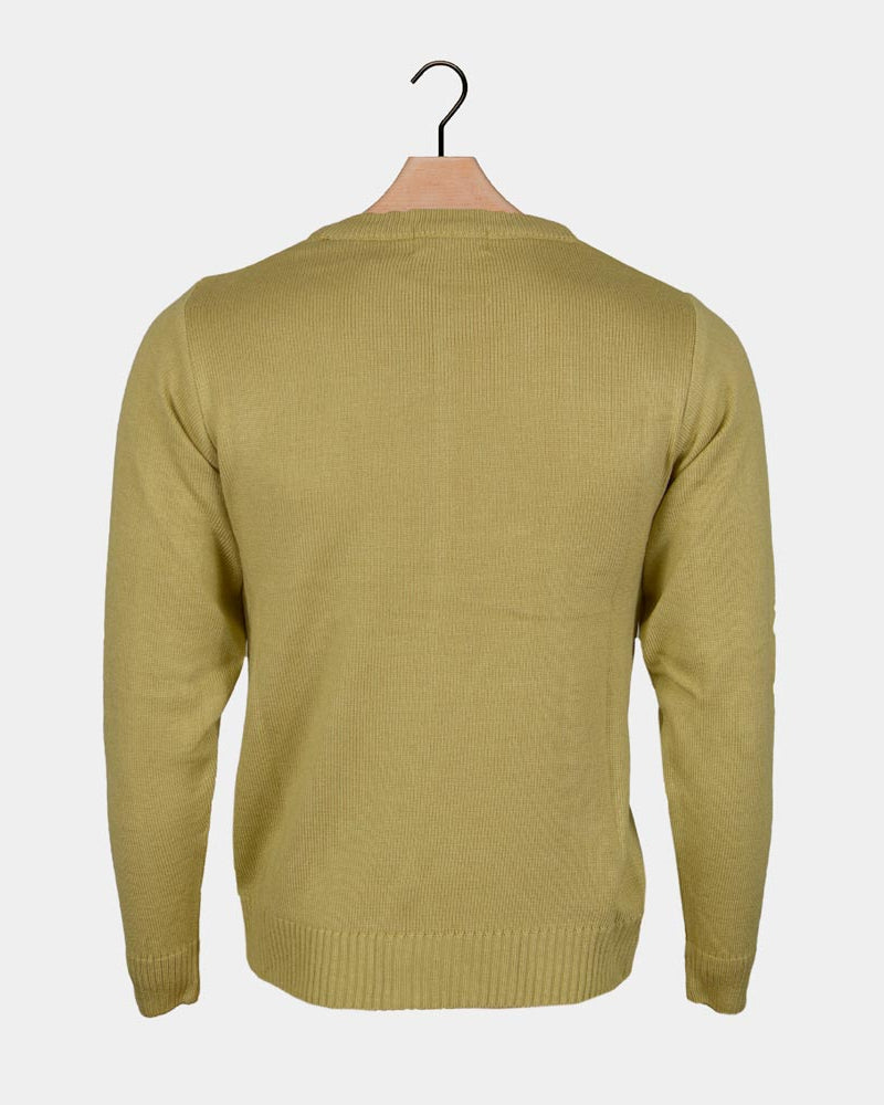 Maglione Natalizio con Renna Sorridente Beige