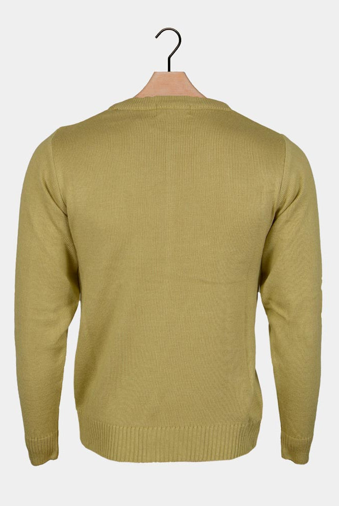 Maglione Natalizio con Renna Sorridente Beige
