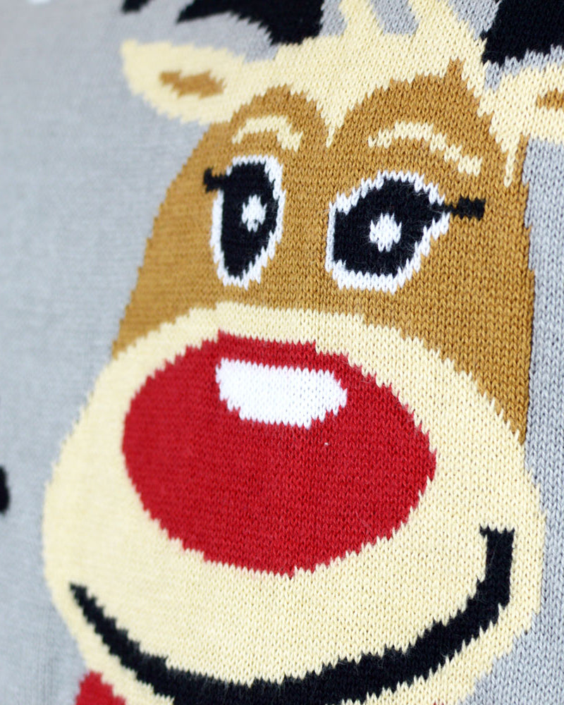 Maglione Natalizio Bambini Grigio Renne Carine