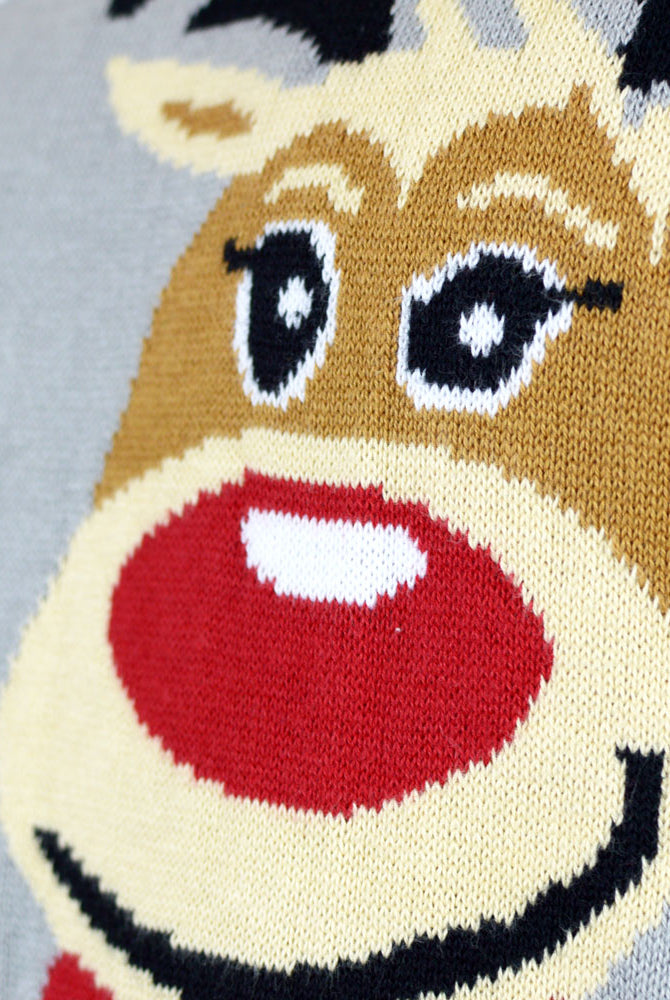 Maglione Natalizio Famiglia Grigio Renne Carine