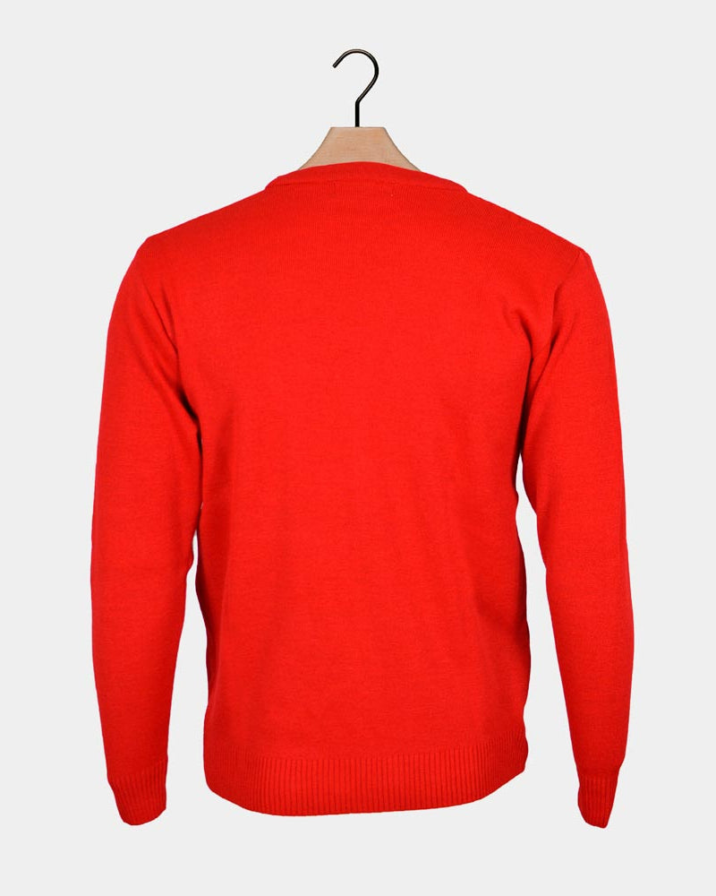Maglione Natalizio Rosso Albero Natalizio Sorridente