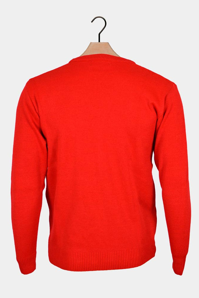 Maglione Natalizio Rosso Albero Natalizio Sorridente