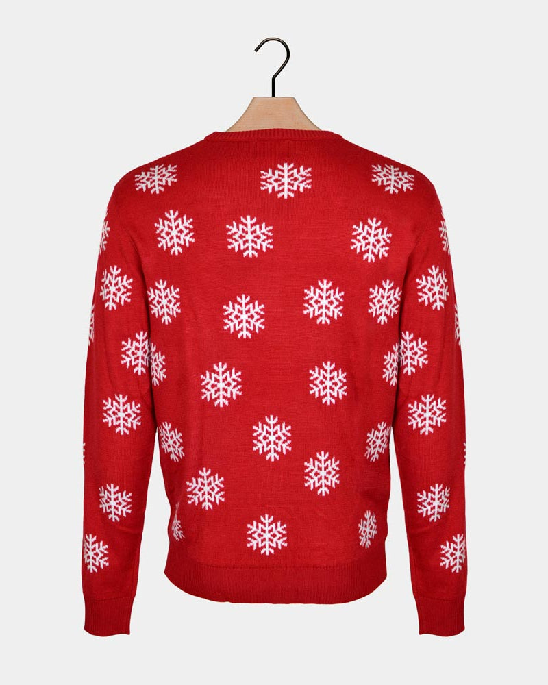 Maglione Natalizio  Rosso con Renna Rudolph
