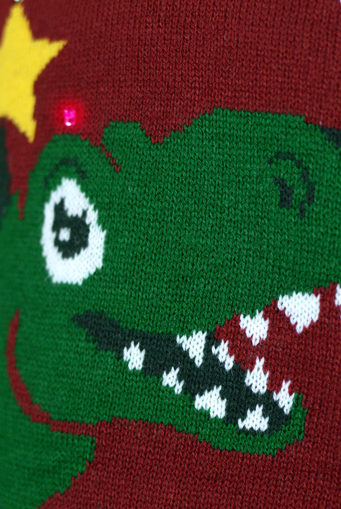 Maglione Natalizio Christmas Tree-Rex Bambini con Luci LED