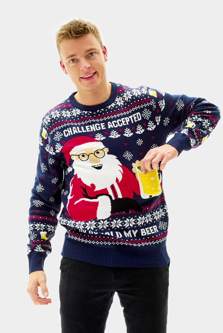 Maglione Natalizio Uomo Beer Pocket 3D