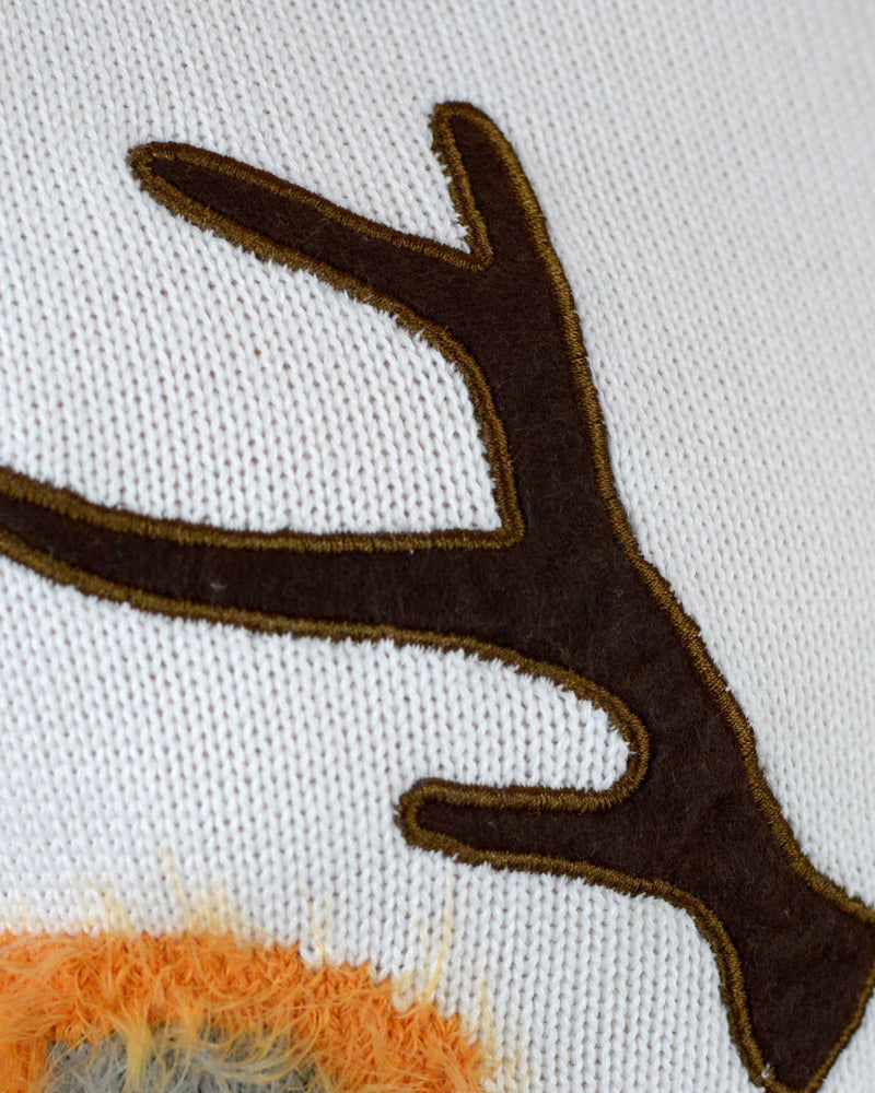 3D Maglione Natalizio Renna da Uomo Bianco